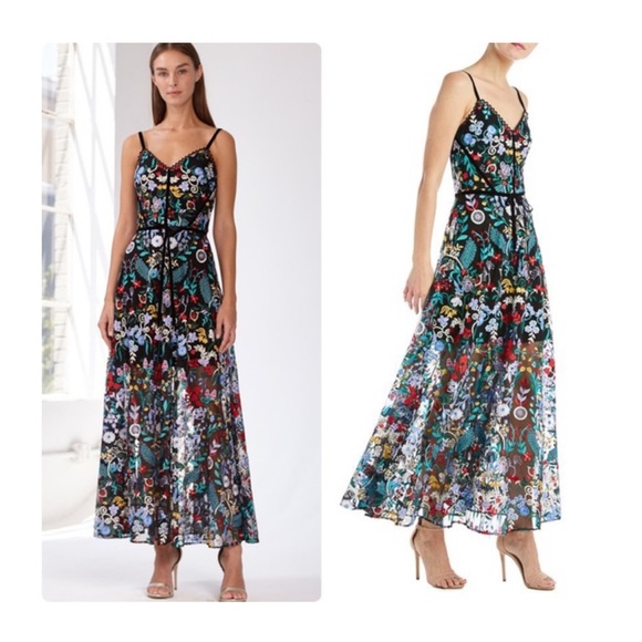 embroidered dress white Poppy Floral Tea-Length Dress 18 / Powder Blue/Multi main image 1
